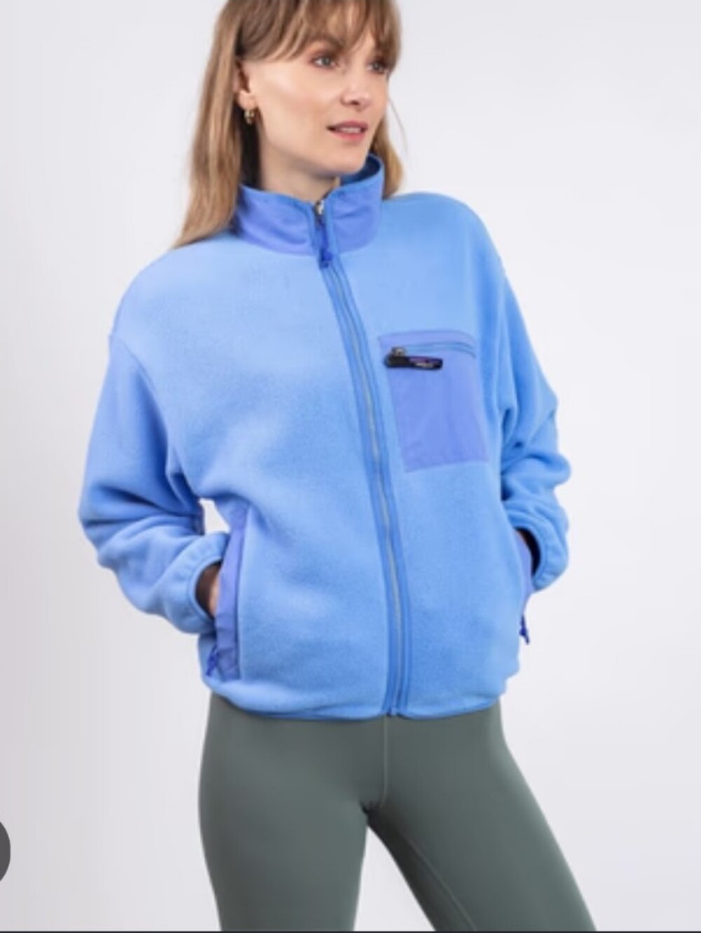 Patagonia Synchilla Fleece Jacket In Abundant Blue Size Medium